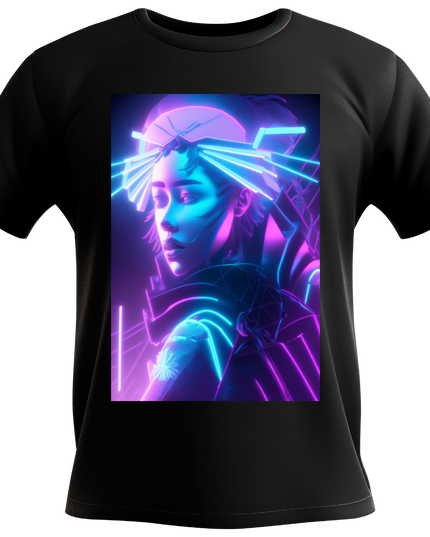 サイバーパンク東洲斎写楽_松本米三郎の化粧坂の少将実はしのぶ(2) Tシャツ 浮世絵  ユニセックス 和柄プリント 和 和柄 日本 お土産  外国人