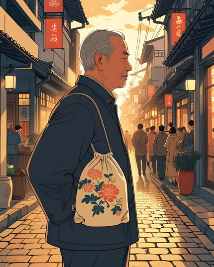 三十六花撰(7) 巾着 オーガニックコットン 浮世絵 ユニセックス 和柄プリント 和 和柄 日本 お土産