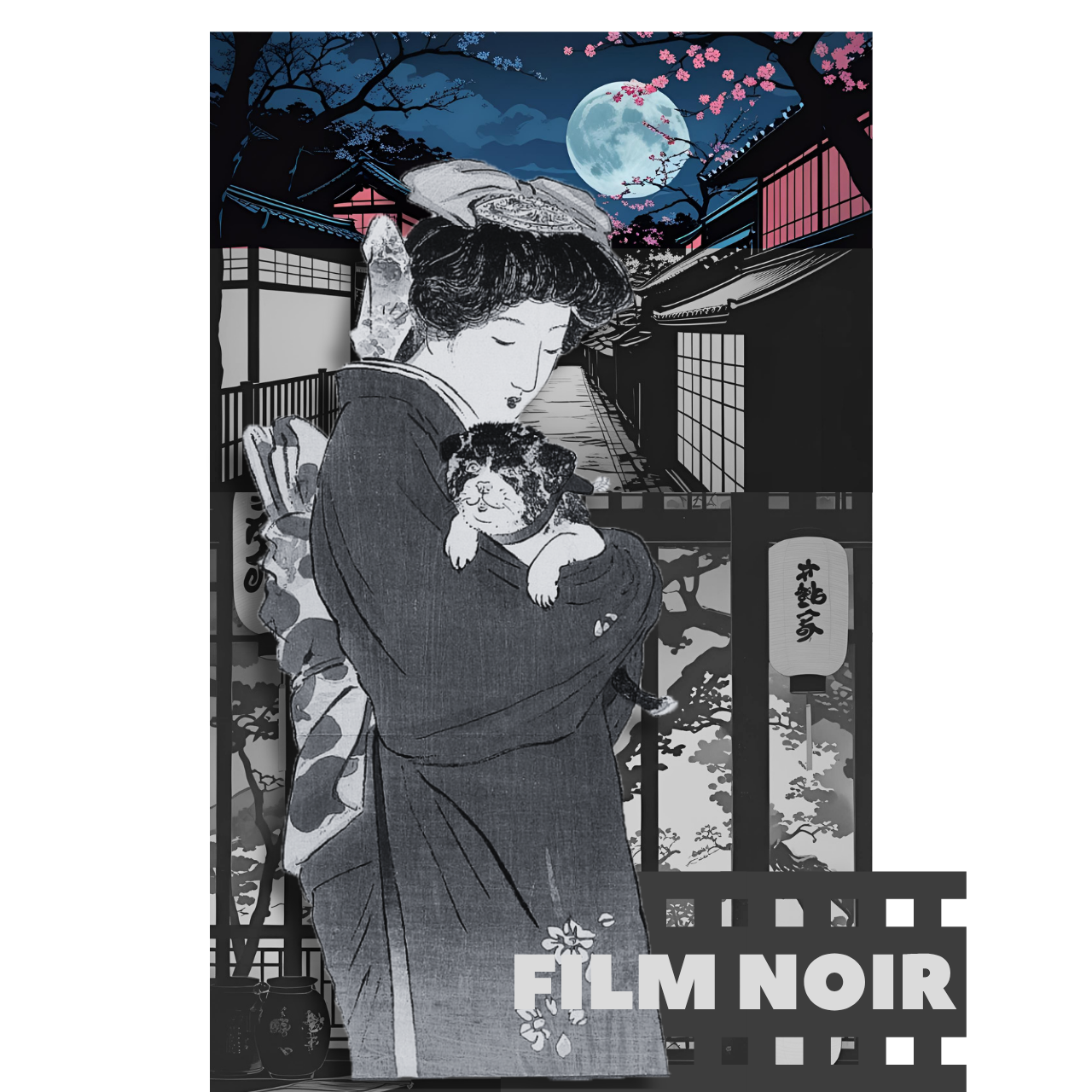 Ukiyo-e Film Noir T-shirt