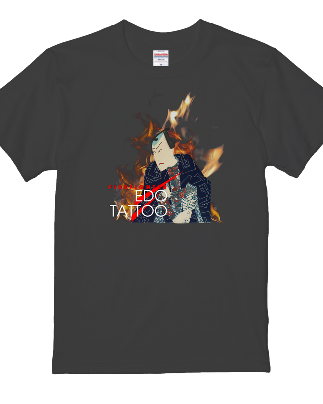 Edo tattoo T-shirt(5) organic cotton Japanese pattern print Japanese culture souvenirs Firefighters of Edo