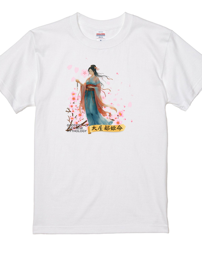Japanese mythology T-Shirts(5) cotton  Novelty Gift Ideas Goddess Tee 大屋都姫命(おおやつひめのみこと)