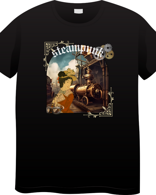 Steampunk T-shirts (10) Ukiyo-e T-shirts Retro-future Nishiki-e Steampunk fashion Japanese Japanese souvenirs