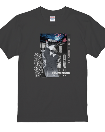 Film noir Ukiyo-e T-shirt(5) organic cotton Japanese pattern print Japanese culture souvenirs