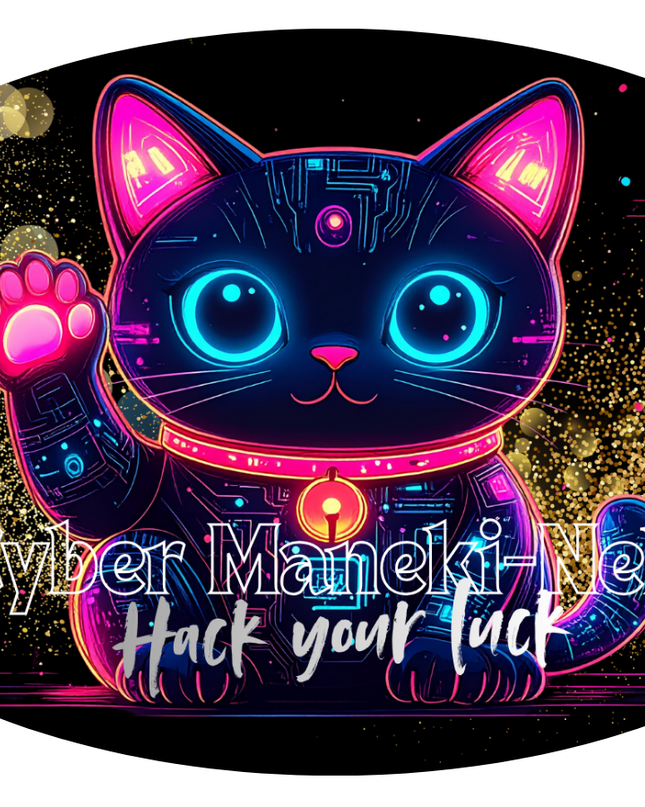 Cyberpunk sticker [Cyber Maneki-Neko] (110)