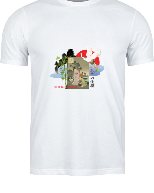 Thirty-six Beautiful Women T-shirts (5) Ukiyo-e Print Japanese Pattern Japanese Souvenir Mizuno Toshikata Geisha T-shirt
