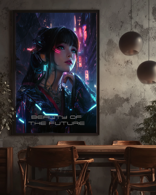 Cyber Geisha Set of 3(101) Abstract Digital Poster(High-Resolution Download, 5 Size Ratios)