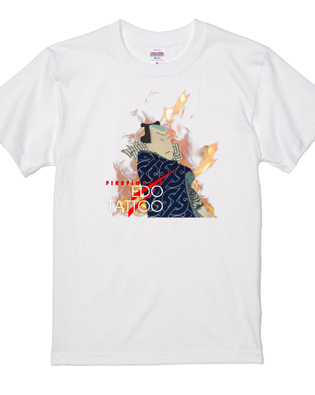 Edo tattoo T-shirt(6) organic cotton Japanese pattern print Japanese culture souvenirs Firefighters of Edo
