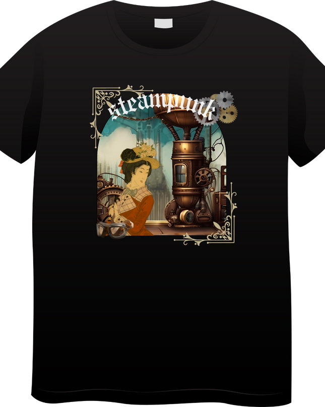 Steampunk T-shirts (11) Ukiyo-e T-shirts Retro-future Nishiki-e Steampunk fashion Japanese Japanese souvenirs