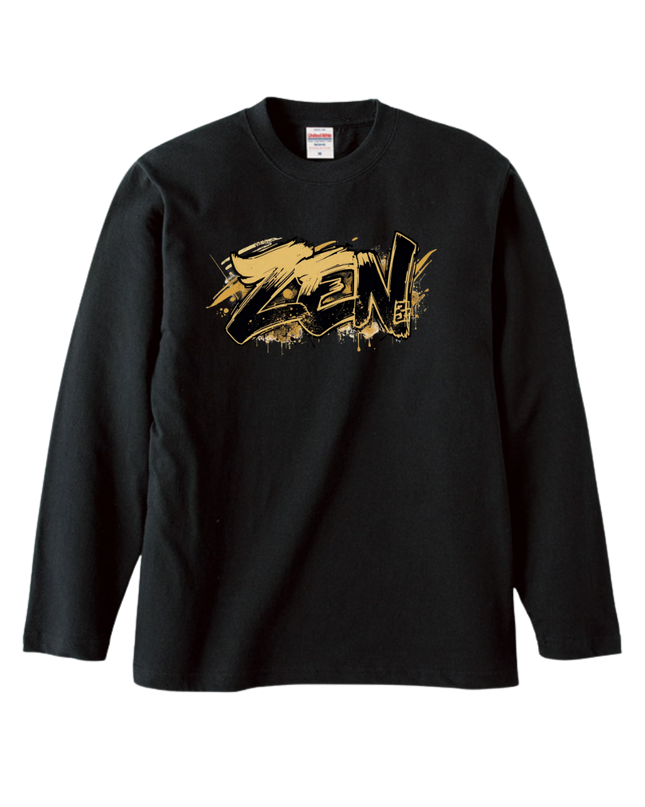 Japanese Edo x graffiti T-Shirt (106) "ZEN" Long-sleeved Tee without ribbed cuffs