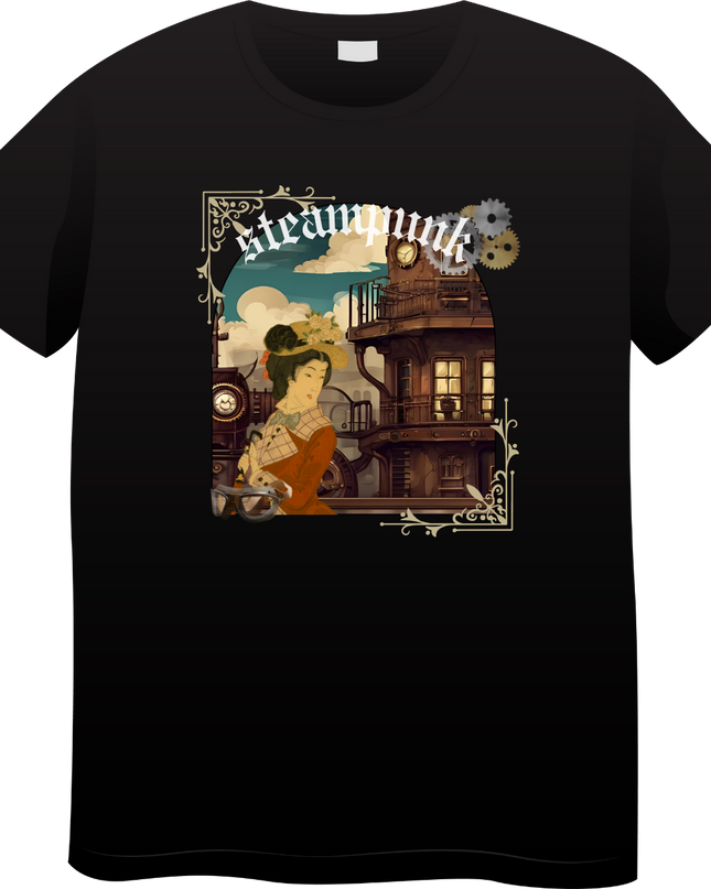 Steampunk T-shirts (12) Ukiyo-e T-shirts Retro-future Nishiki-e Steampunk fashion Japanese Japanese souvenirs
