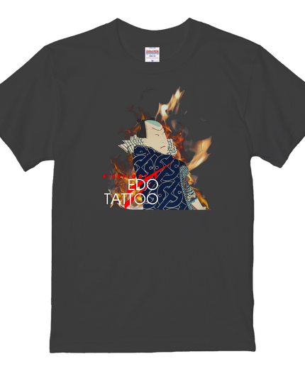Edo tattoo T-shirt(6) organic cotton Japanese pattern print Japanese culture souvenirs Firefighters of Edo