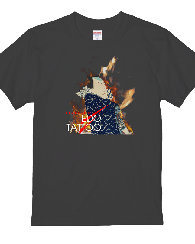 Edo tattoo T-shirt(6) organic cotton Japanese pattern print Japanese culture souvenirs Firefighters of Edo