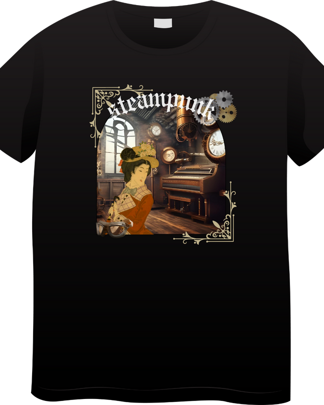 Steampunk T-shirts (13) Ukiyo-e T-shirts Retro-future Nishiki-e Steampunk fashion Japanese Japanese souvenirs
