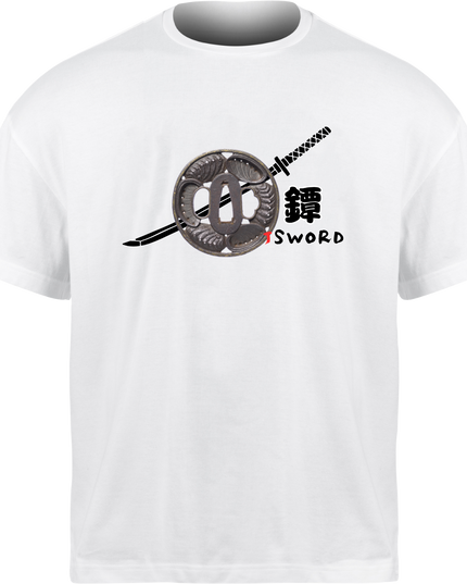 Tsuba weapon (8) T-shirt Japanese sword Unisex Japanese print Japanese pattern Japan Souvenir Foreigner