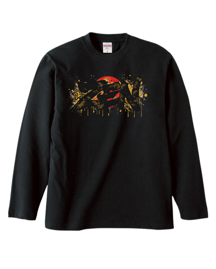 Japanese Edo x graffiti T-Shirt (108) "ZEN" Long-sleeved Tee without ribbed cuffs