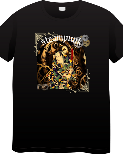 Steampunk T-shirts (15) Ukiyo-e T-shirts Retro-future Nishiki-e Steampunk fashion Japanese Japanese souvenirs