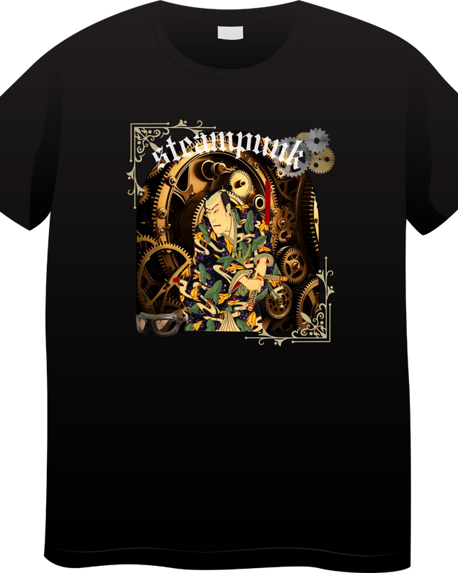 Steampunk T-shirts (15) Ukiyo-e T-shirts Retro-future Nishiki-e Steampunk fashion Japanese Japanese souvenirs