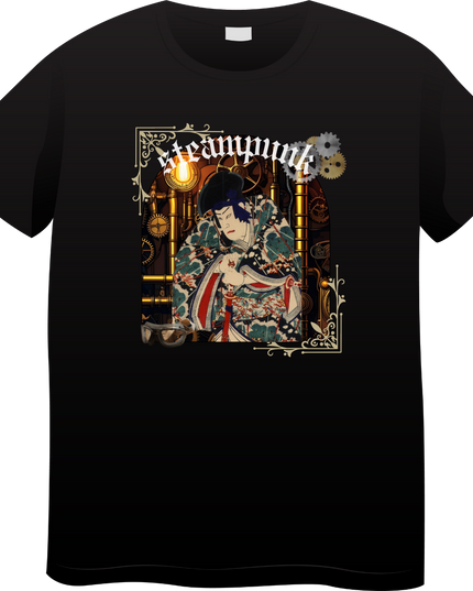 Steampunk T-shirts (16) Ukiyo-e T-shirts Retro-future Nishiki-e Steampunk fashion Japanese Japanese souvenirs