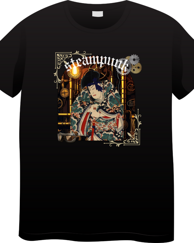 Steampunk T-shirts (16) Ukiyo-e T-shirts Retro-future Nishiki-e Steampunk fashion Japanese Japanese souvenirs