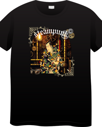 Steampunk T-shirts (17) Ukiyo-e T-shirts Retro-future Nishiki-e Steampunk fashion Japanese Japanese souvenirs
