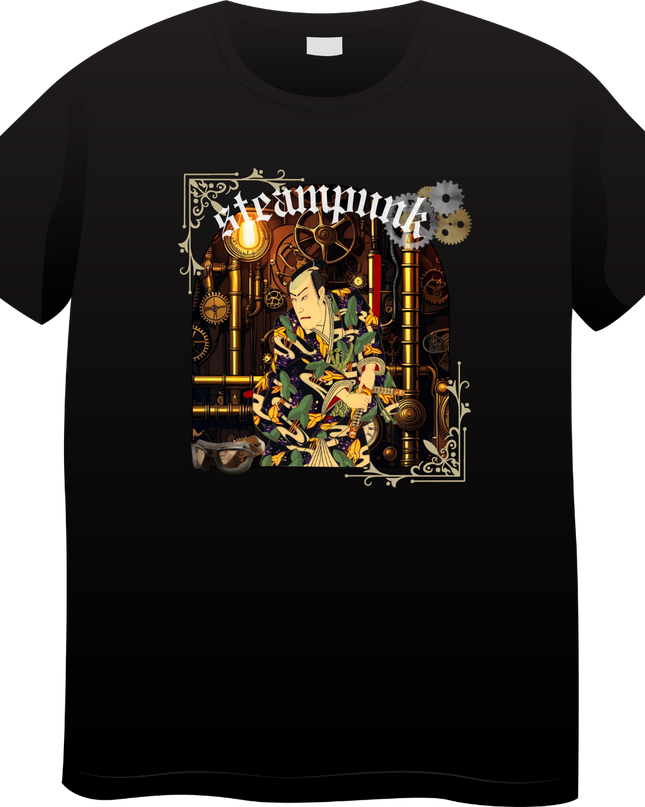 Steampunk T-shirts (17) Ukiyo-e T-shirts Retro-future Nishiki-e Steampunk fashion Japanese Japanese souvenirs