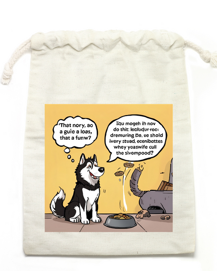 Husky Love 巾着(1) オーガニックコットン 和柄プリント  和柄 日本 お土産