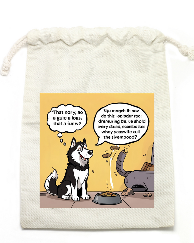 Husky Love 巾着(1) オーガニックコットン 和柄プリント  和柄 日本 お土産