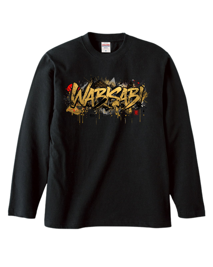Japanese Edo x graffiti T-Shirt (109) "WABI-SABI" Long-sleeved Tee without ribbed cuffs