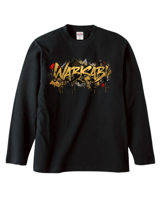 Japanese Edo x graffiti T-Shirt (109) "WABI-SABI" Long-sleeved Tee without ribbed cuffs