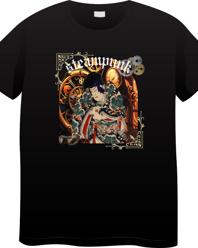 Steampunk T-shirts (18) Ukiyo-e T-shirts Retro-future Nishiki-e Steampunk fashion Japanese Japanese souvenirs