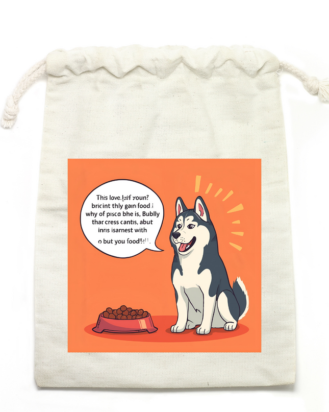 Husky Love 巾着(2) オーガニックコットン 和柄プリント  和柄 日本 お土産