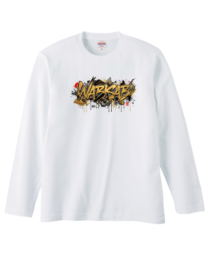 Japanese Edo x graffiti T-Shirt (109) "WABI-SABI" Long-sleeved Tee without ribbed cuffs