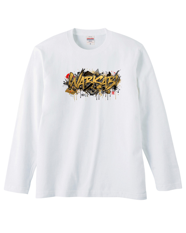 Japanese Edo x graffiti T-Shirt (109) "WABI-SABI" Long-sleeved Tee without ribbed cuffs