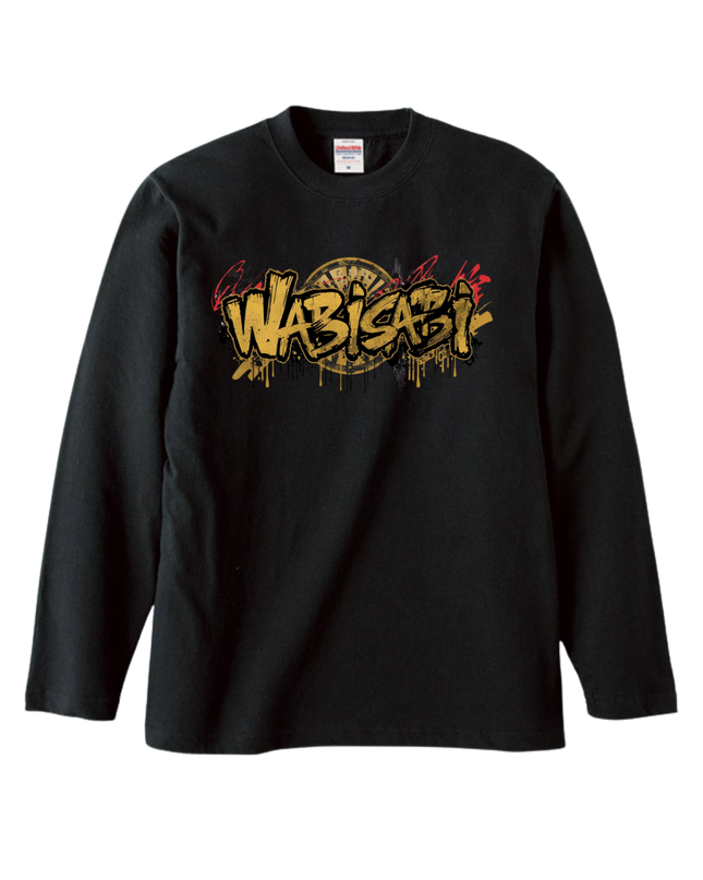 Japanese Edo x graffiti T-Shirt (110) "WABI-SABI" Long-sleeved Tee without ribbed cuffs
