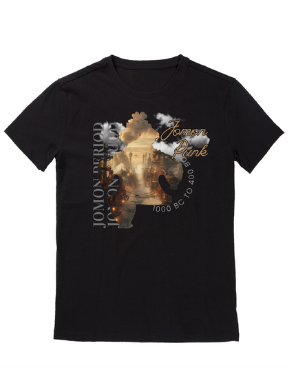 Sunshade Clay Figure (1) Jomon T-shirt Organic Cotton T-shirt Japanese Pattern Print Japanese Culture Souvenir 5.3oz