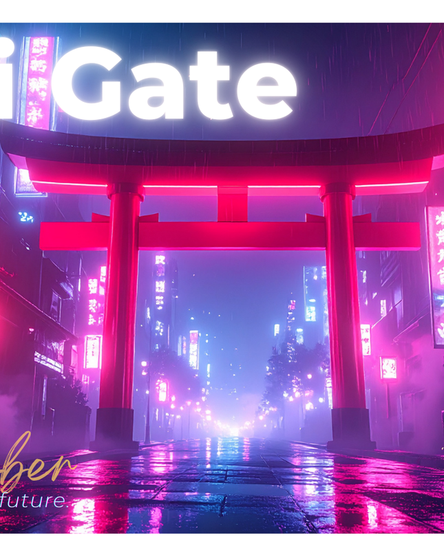 Cyberpunk sticker [Neon Cyber Torii Gate] (102)