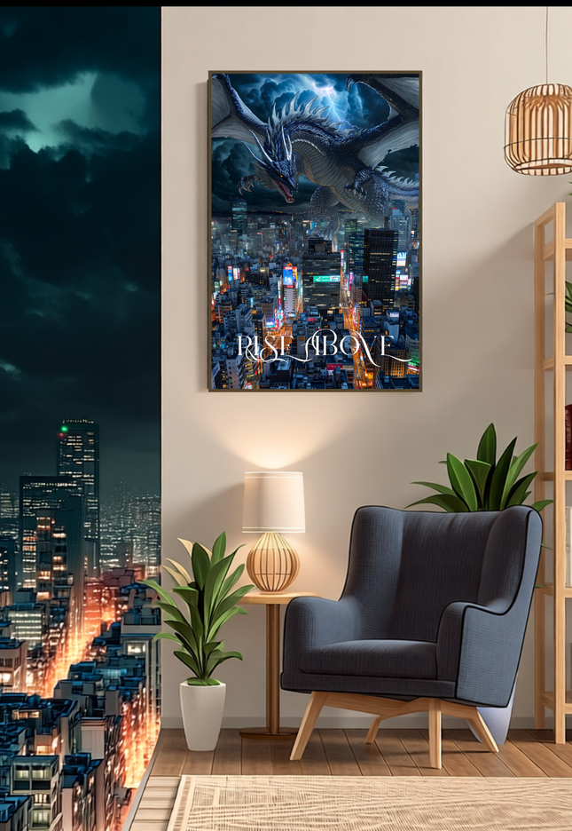 Dragon × Tokyo Modern Set of 3(101) Abstract Digital Poster(High-Resolution Download, 5 Size Ratios)