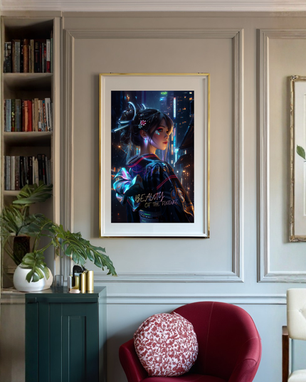 Cyber Geisha Set of 3(101) Abstract Digital Poster(High-Resolution Download, 5 Size Ratios)