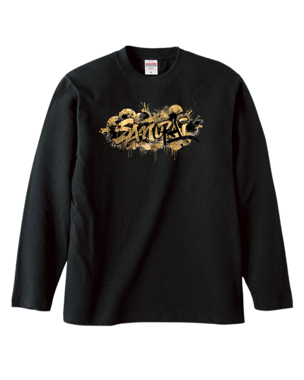 Japanese Edo x graffiti T-Shirt (101) "SAMURAI" Long-sleeved Tee without ribbed cuffs