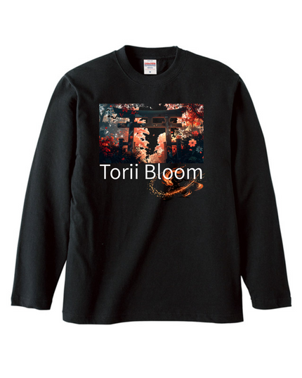 Deer antler comb (1) Jomon T-shirt Organic cotton Long sleeve T-shirt with ribbing Japanese print Japanese culture Souvenir