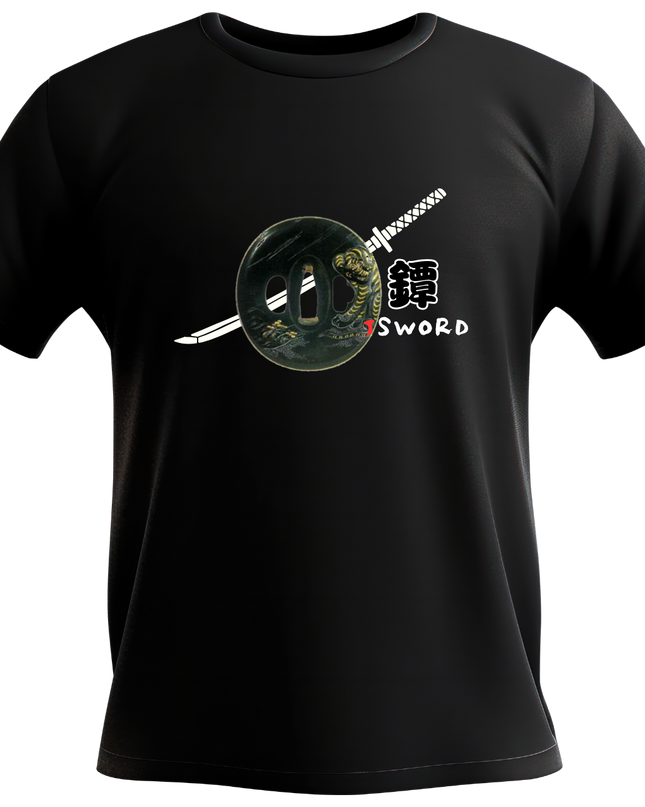 鐔weapon(1) Tシャツ 日本刀 ユニセックス 和柄プリント 和 和柄 日本 お土産  外国人