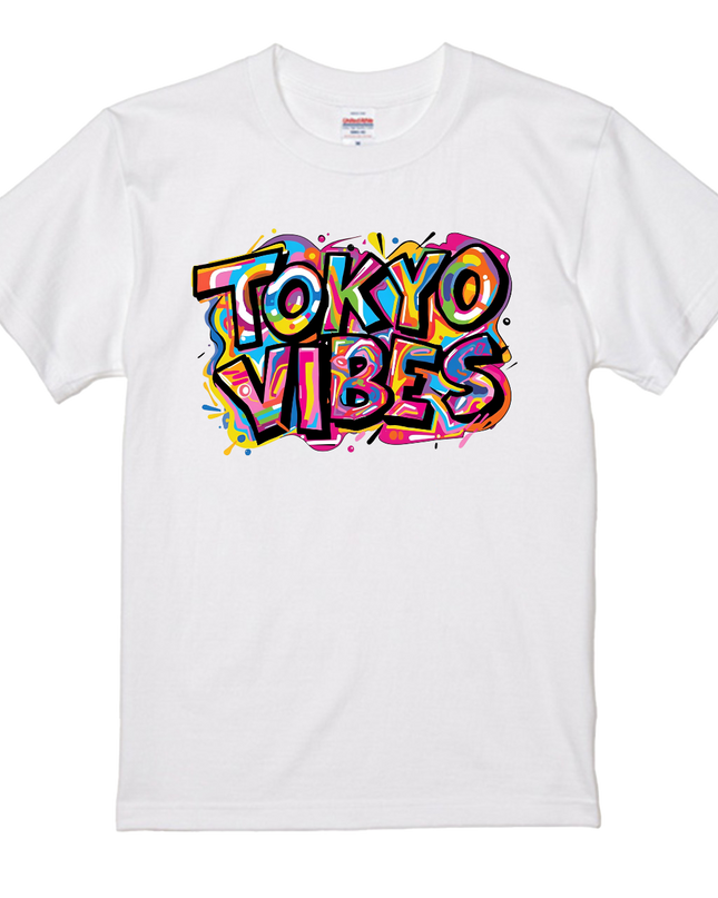 Typography T-shirt (1) Tokyo ViBes cotton Novelty Gift Ideas street art Tee