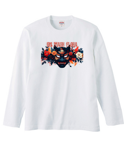 Deer antler comb (1) Jomon T-shirt Organic cotton Long sleeve T-shirt with ribbing Japanese print Japanese culture Souvenir