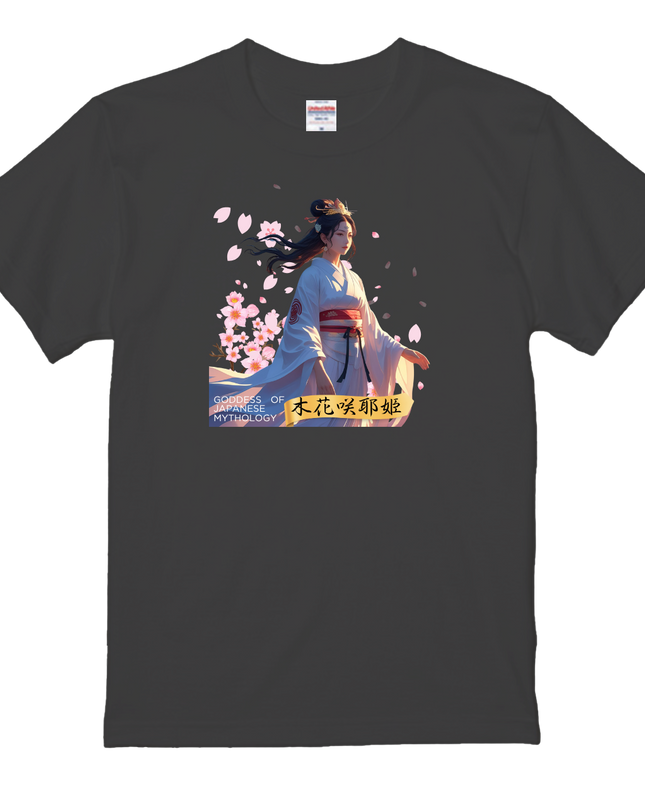 Japanese mythology T-Shirts(1) cotton  Novelty Gift Ideas Goddess Tee 木花咲耶姫 (コノハナノサクヤビメ)