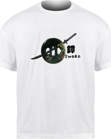 鐔weapon(1) Tシャツ 日本刀 ユニセックス 和柄プリント 和 和柄 日本 お土産  外国人