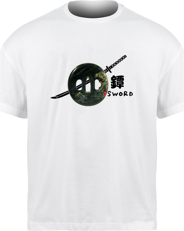 鐔weapon(1) Tシャツ 日本刀 ユニセックス 和柄プリント 和 和柄 日本 お土産  外国人