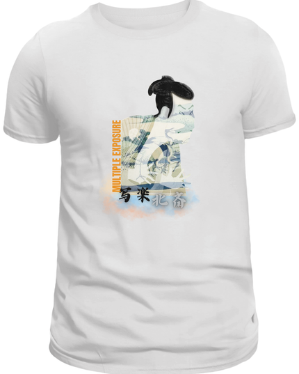 Sharaku &amp; Hokusai (1) Collaboration T-shirt Ukiyo-e print Japanese pattern Japanese souvenir Katsushika Hokusai Toshusai Sharaku
