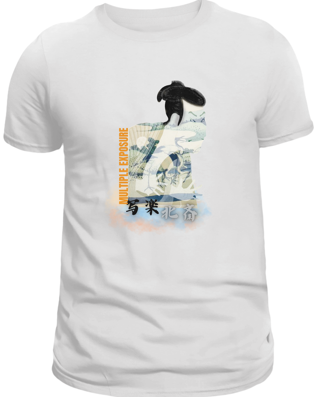 Sharaku &amp; Hokusai (1) Collaboration T-shirt Ukiyo-e print Japanese pattern Japanese souvenir Katsushika Hokusai Toshusai Sharaku