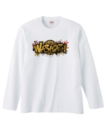 Japanese Edo x graffiti T-Shirt (110) "WABI-SABI" Long-sleeved Tee without ribbed cuffs
