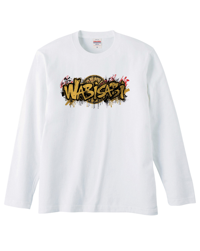 Japanese Edo x graffiti T-Shirt (110) "WABI-SABI" Long-sleeved Tee without ribbed cuffs
